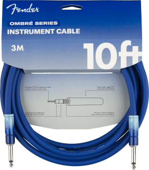 FENDER 10 FOOT OMBRE INSTRUMENT CABLE, BELAIR BLUE