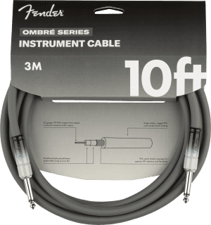 FENDER 10 FOOT OMBRE INSTRUMENT CABLE, SILVER SMOKE