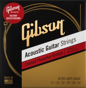 GIBSON COATED PB ULTRA-LIGHT ACOUSTIC STRINGS, 011-052