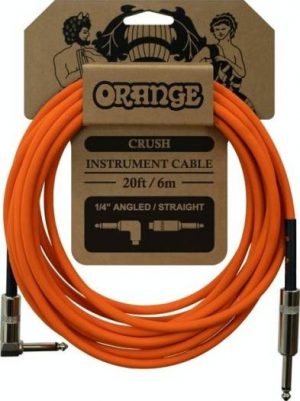 ORANGE CRUSH 20FT ANGLED TO STRAIGHT GUITAR CABLE