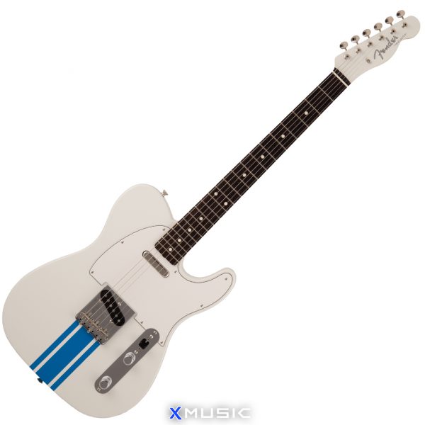 FENDER 2023 COLLECTION MADE IN JAPAN TRADITIONAL 60S TELECASTER® OLYMPIC WHITE WITH BLUE COMPETITION STRIPE